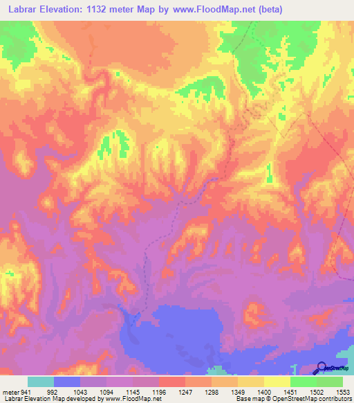 Labrar,Morocco Elevation Map