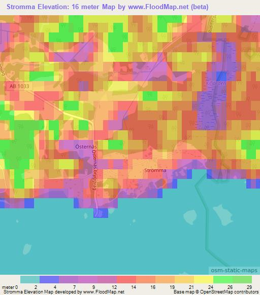 Stromma,Sweden Elevation Map