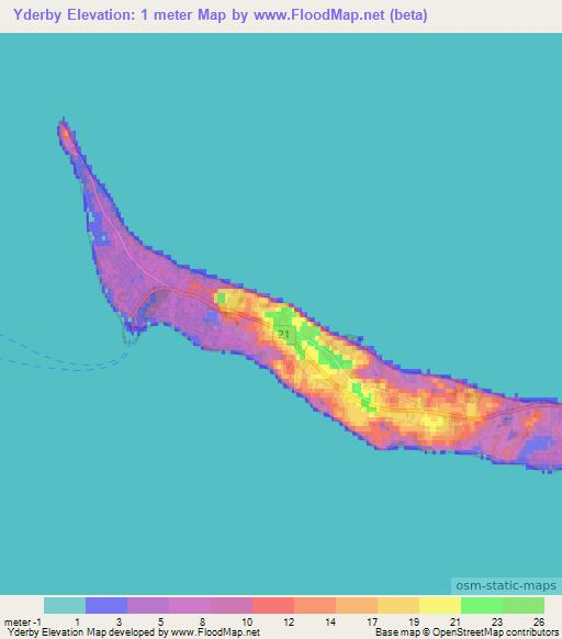 Yderby,Denmark Elevation Map