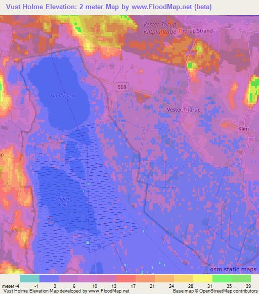 Vust Holme,Denmark Elevation Map