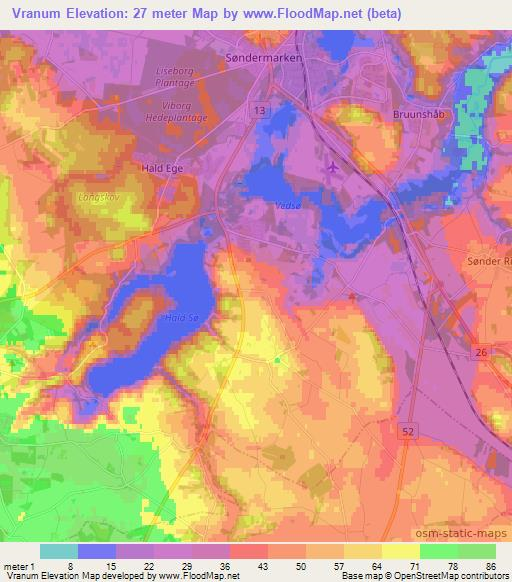 Vranum,Denmark Elevation Map