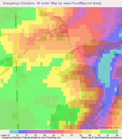 Vrangstrup,Denmark Elevation Map