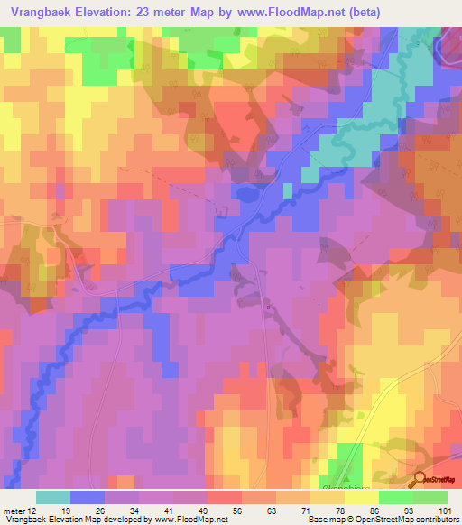 Vrangbaek,Denmark Elevation Map