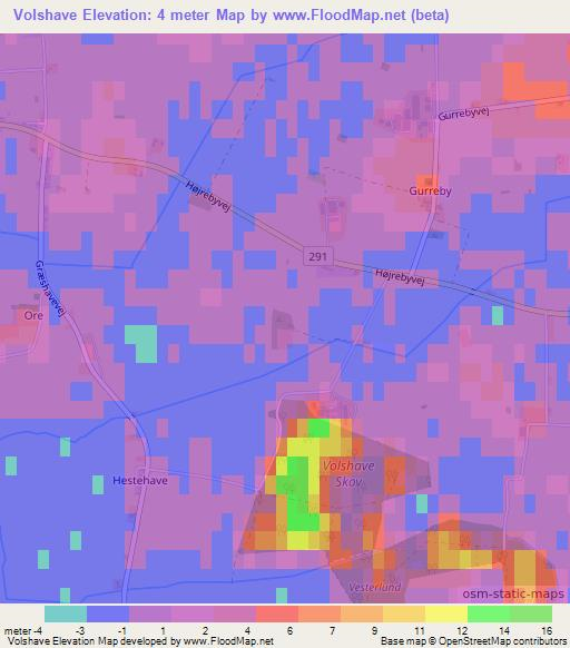 Volshave,Denmark Elevation Map