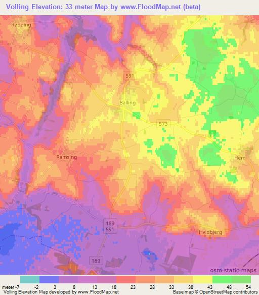 Volling,Denmark Elevation Map