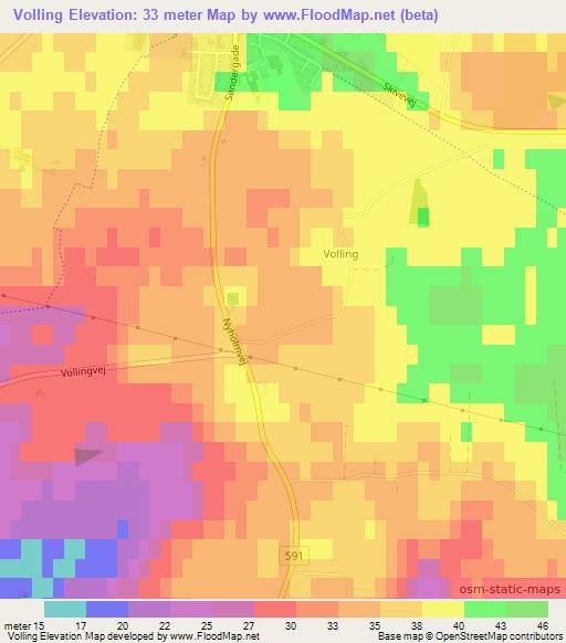 Volling,Denmark Elevation Map