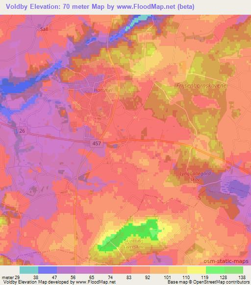 Voldby,Denmark Elevation Map