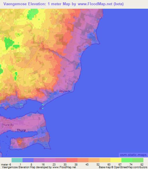 Vaengemose,Denmark Elevation Map