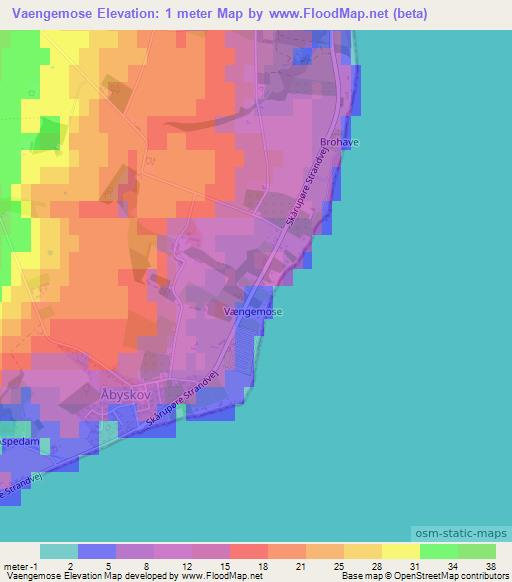 Vaengemose,Denmark Elevation Map