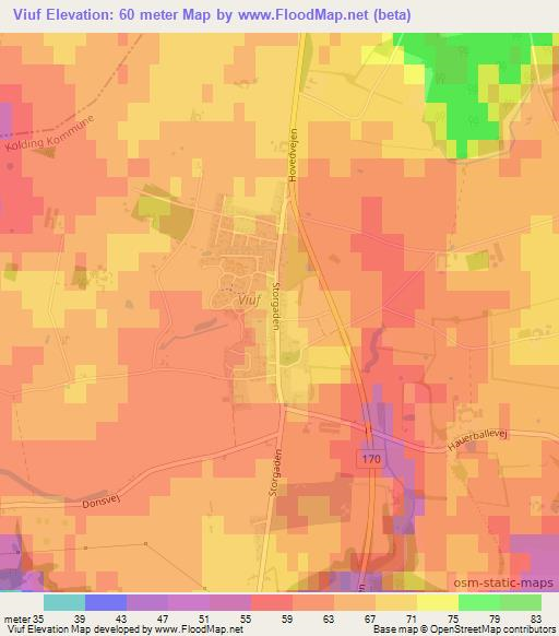 Viuf,Denmark Elevation Map