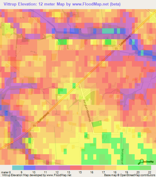 Vittrup,Denmark Elevation Map