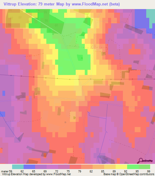 Vittrup,Denmark Elevation Map