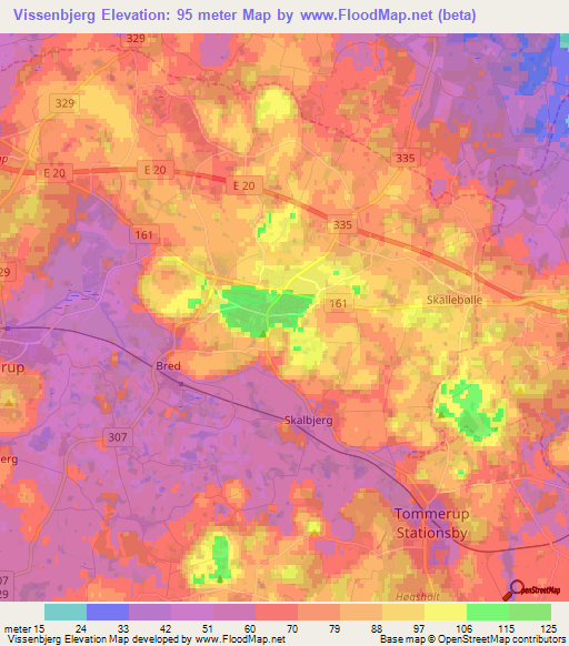 Vissenbjerg,Denmark Elevation Map