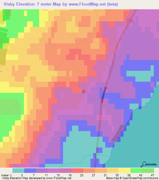 Visby,Denmark Elevation Map