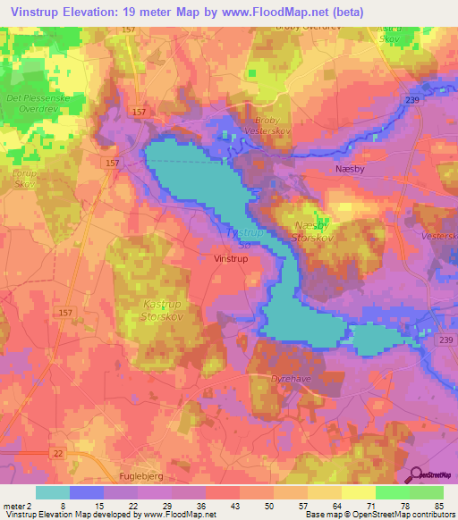 Vinstrup,Denmark Elevation Map