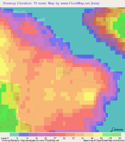 Vinstrup,Denmark Elevation Map