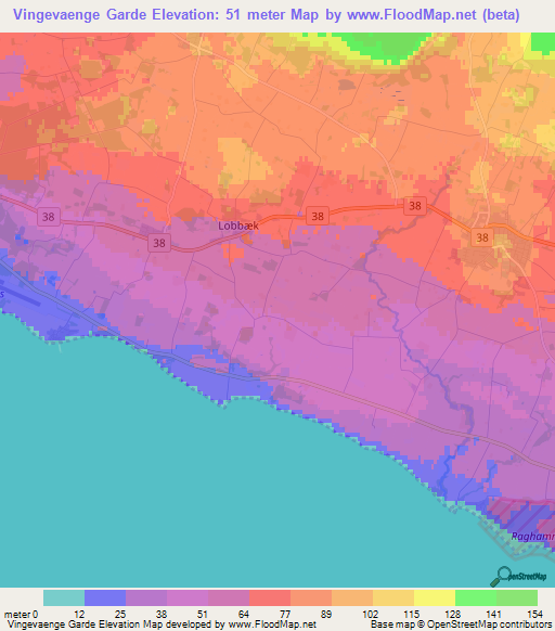 Vingevaenge Garde,Denmark Elevation Map