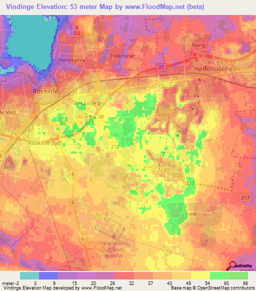 Vindinge,Denmark Elevation Map