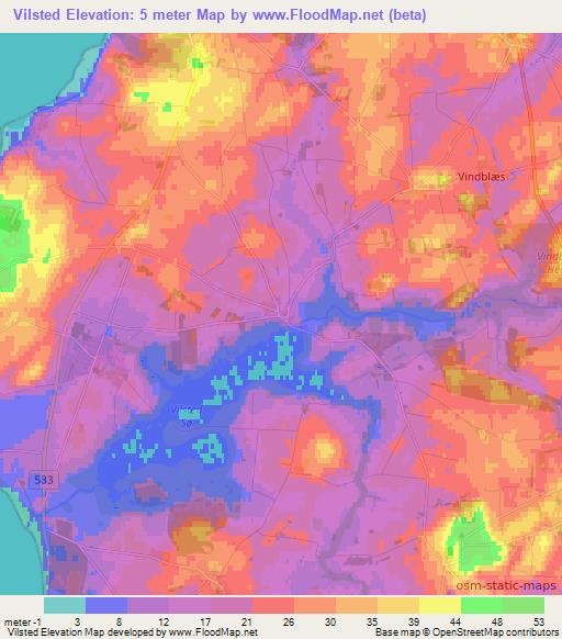 Vilsted,Denmark Elevation Map