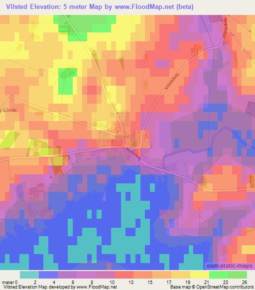 Vilsted,Denmark Elevation Map