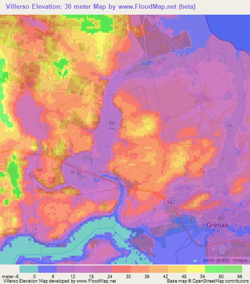 Villerso,Denmark Elevation Map