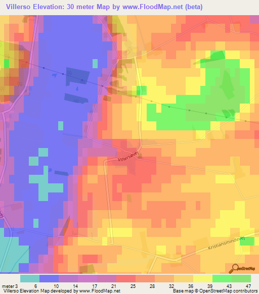 Villerso,Denmark Elevation Map