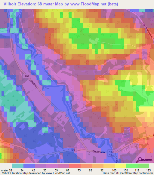 Vilholt,Denmark Elevation Map