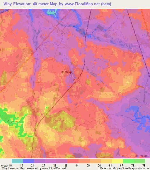 Viby,Denmark Elevation Map