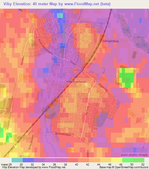 Viby,Denmark Elevation Map