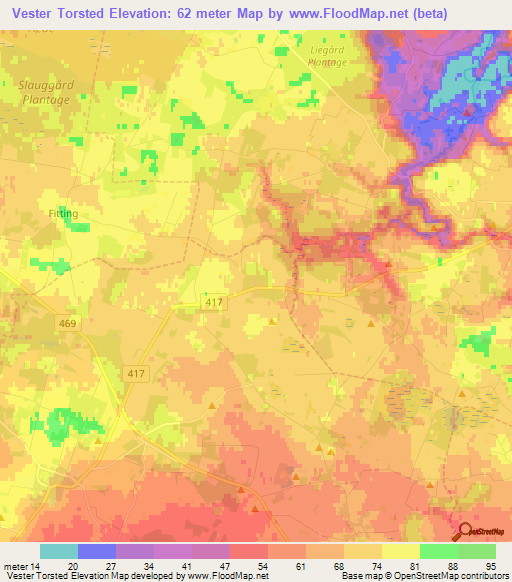 Vester Torsted,Denmark Elevation Map