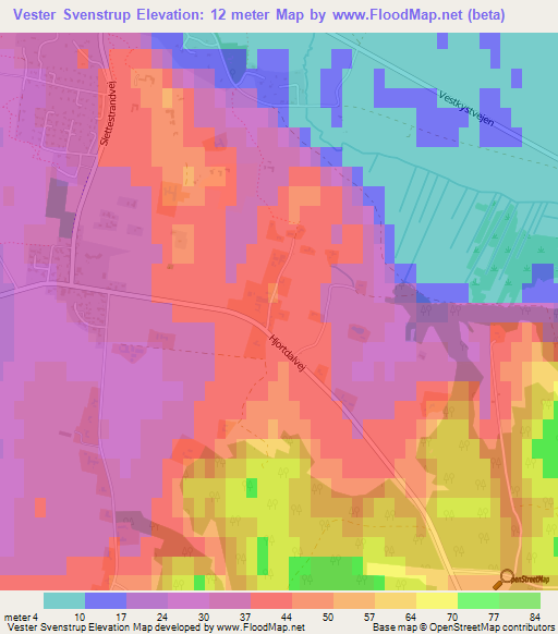 Vester Svenstrup,Denmark Elevation Map