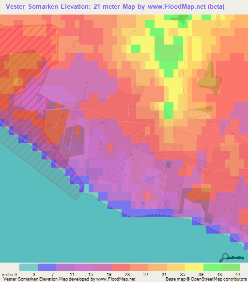 Vester Somarken,Denmark Elevation Map