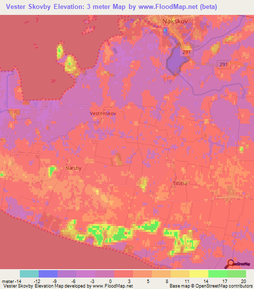 Vester Skovby,Denmark Elevation Map