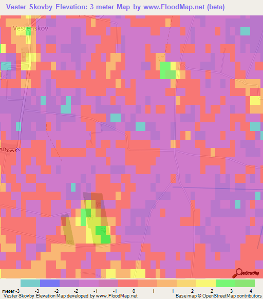 Vester Skovby,Denmark Elevation Map