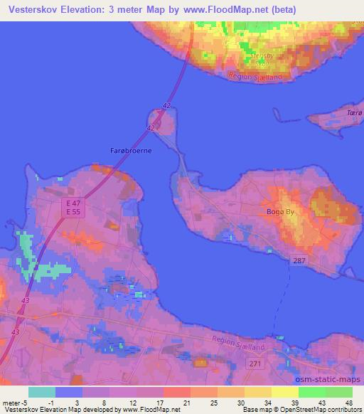 Vesterskov,Denmark Elevation Map