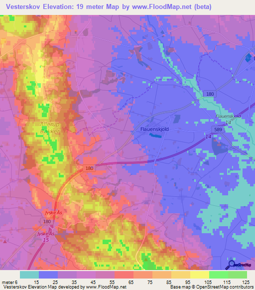 Vesterskov,Denmark Elevation Map