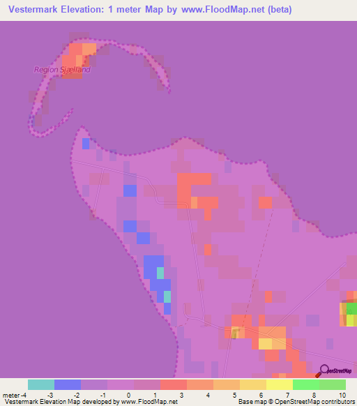 Vestermark,Denmark Elevation Map