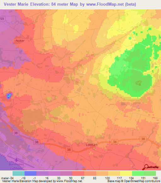 Vester Marie,Denmark Elevation Map