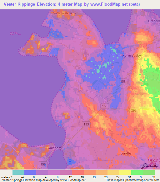 Vester Kippinge,Denmark Elevation Map