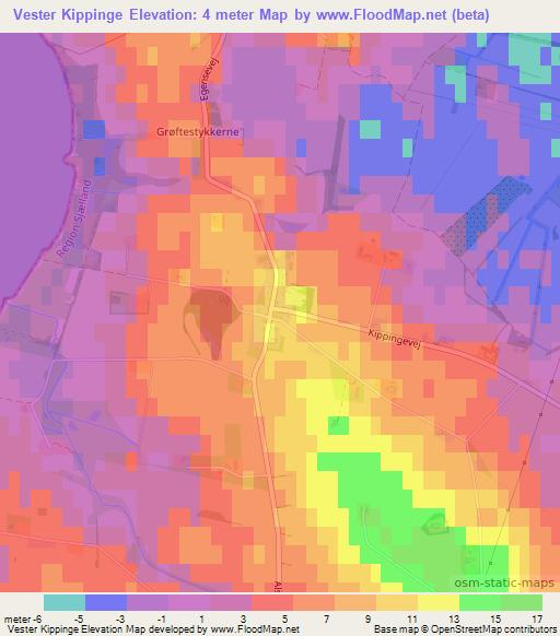 Vester Kippinge,Denmark Elevation Map