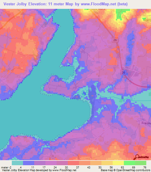 Vester Jolby,Denmark Elevation Map