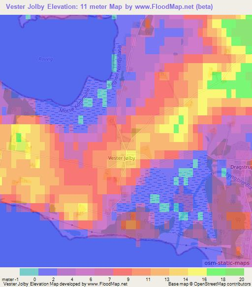 Vester Jolby,Denmark Elevation Map
