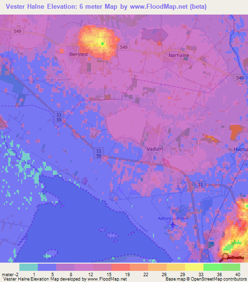 Vester Halne,Denmark Elevation Map