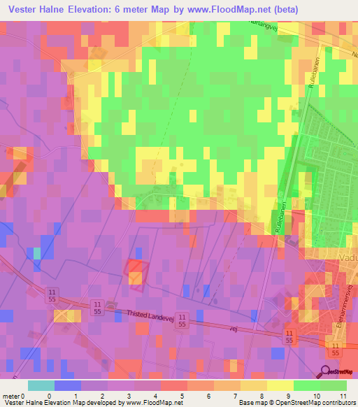 Vester Halne,Denmark Elevation Map