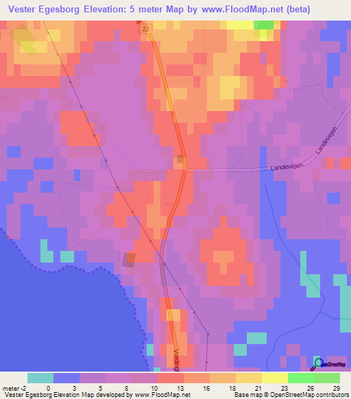 Vester Egesborg,Denmark Elevation Map