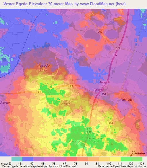 Vester Egede,Denmark Elevation Map