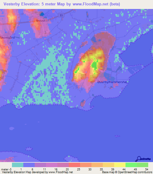 Vesterby,Denmark Elevation Map