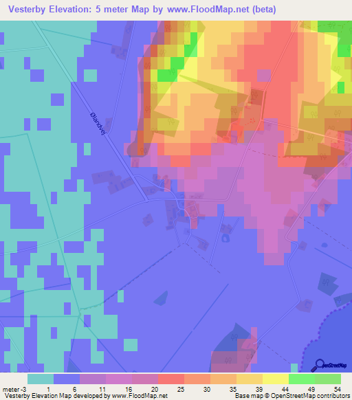 Vesterby,Denmark Elevation Map