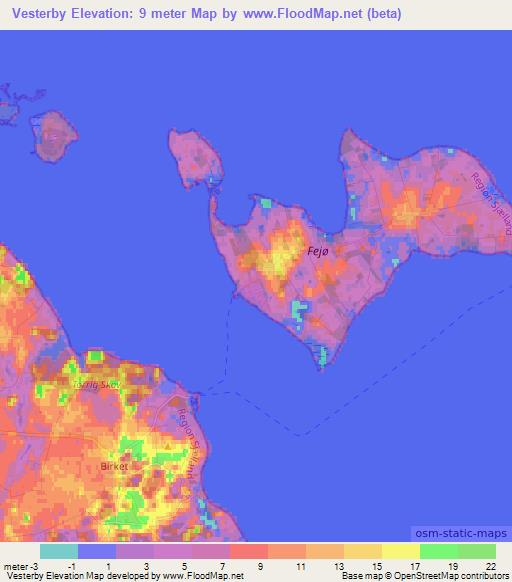 Vesterby,Denmark Elevation Map