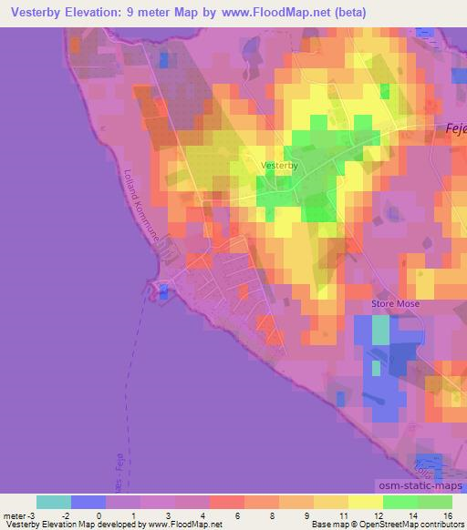 Vesterby,Denmark Elevation Map